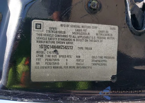 1998 GMC Sierra 1500 Special from USA, damaged, VIN 1GTEC14W4WZ542272